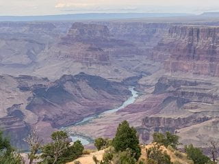 A view of the Colorado River at the south rim of the Grand Canyon.