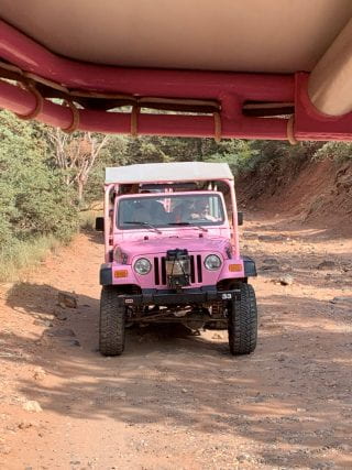 Travelers enjoying the Pink Jeep excursion in Sedona, Arizona.